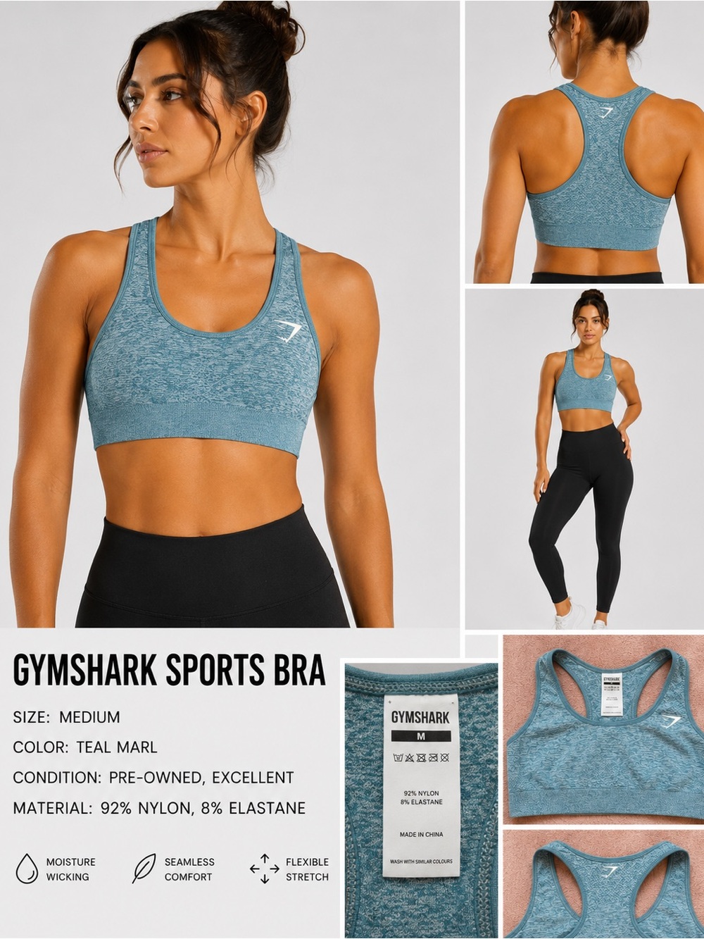 GYMSHARK sports bra sz M